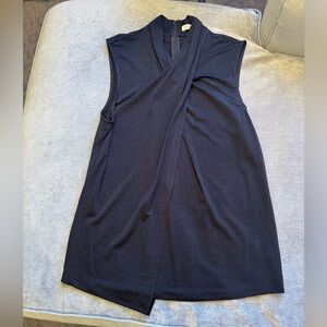 Halston Sleveless Black Wrap Top